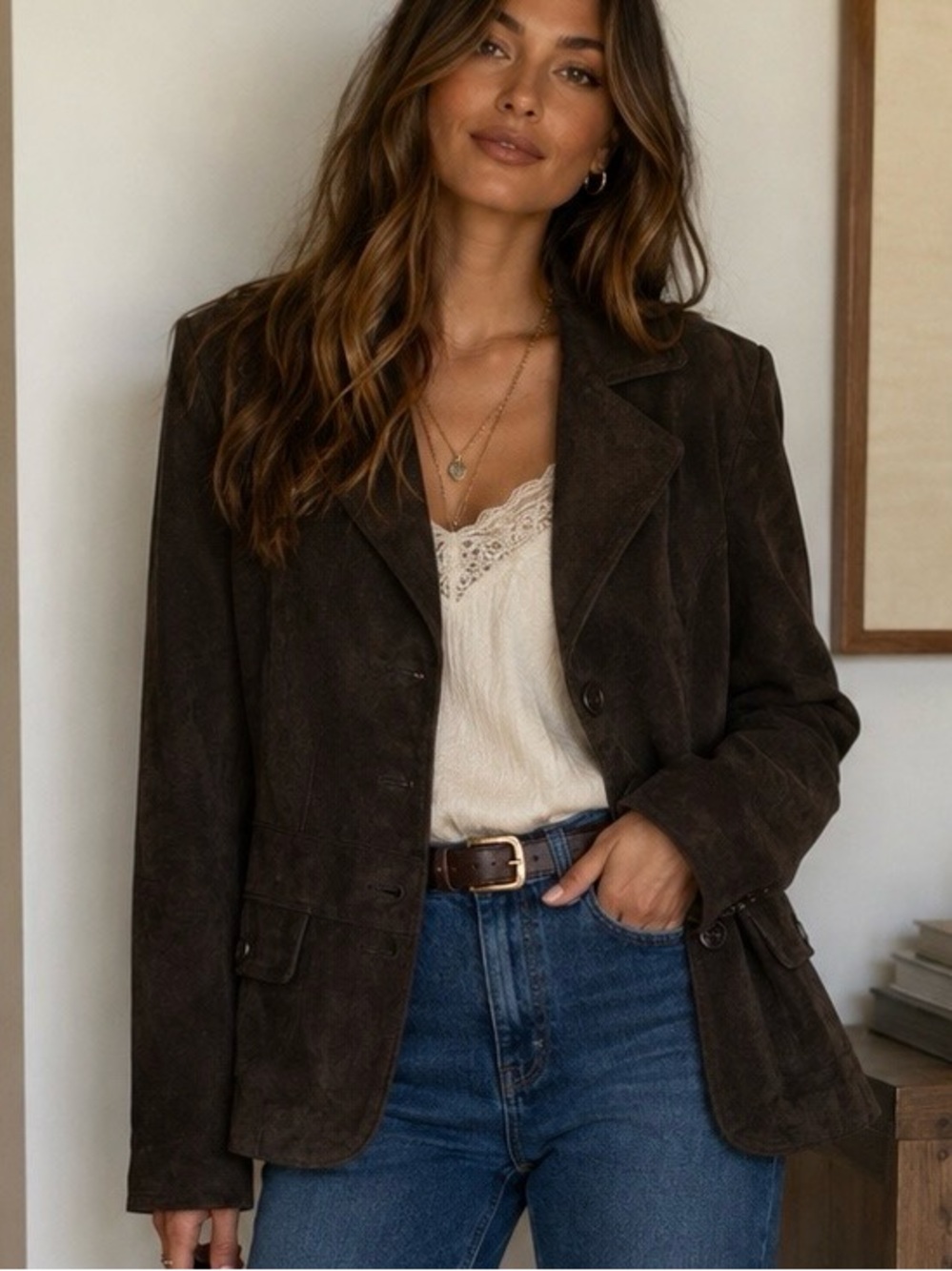 St. John's Bay Dark Brown Suede Blazer
